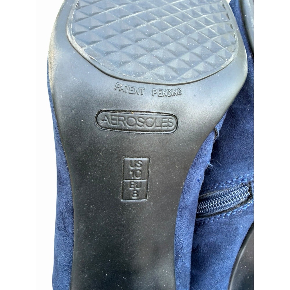 Aerosoles Heelrest Starring Role Shoes Booties Suede Leather Blue Women Size 10M - Picture 12 of 16